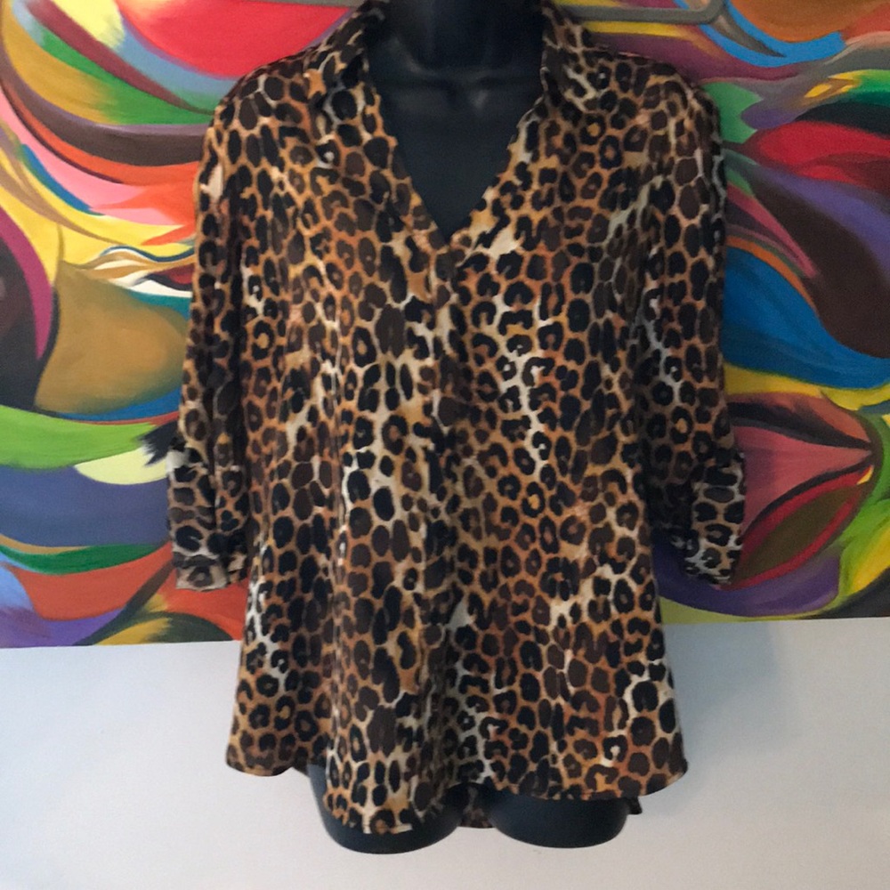 Leopard button up shirt for woman